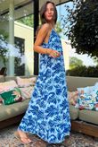 Tie Shoulder Maxi Dress Malibu Blue
